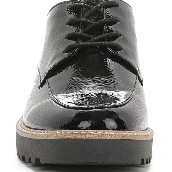 NEW Franco Sarto black Patent Vegan Leather Lace Up Loafers size 7 - Picture 8 of 10